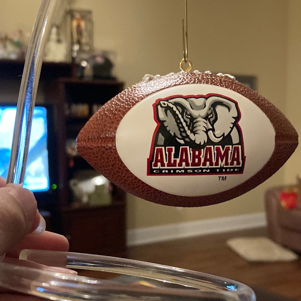 University of Alabama football shaped Christmas ornament